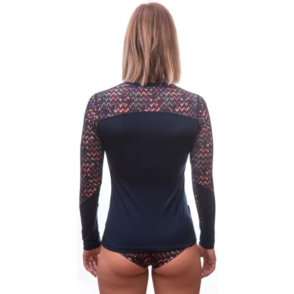  Ženska termo majica SENSOR MERINO IMPRESS 22200031 DEEP BLUE/ORIGAMI 