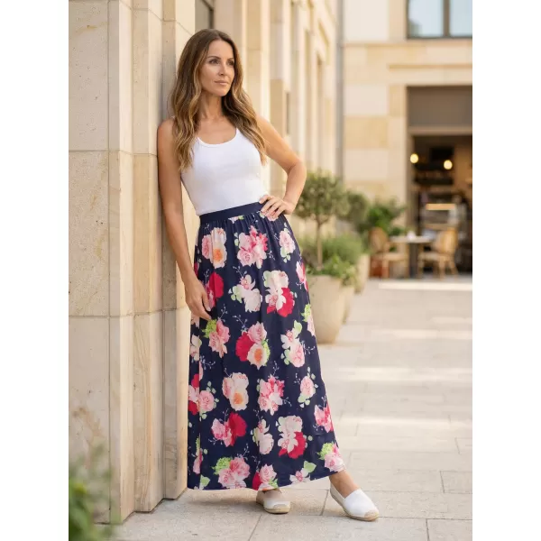  Ženska suknja KIXMI PEONY TAMNO PLAVA 