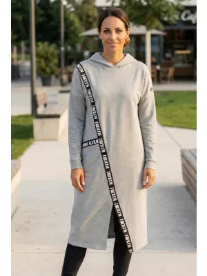 Ženski sweatshirt KIXMI PAIGE SVIJETLO SIVI ODSJAJI