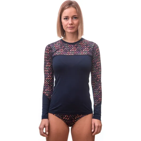  Ženska termo majica SENSOR MERINO IMPRESS 22200031 DEEP BLUE/ORIGAMI 