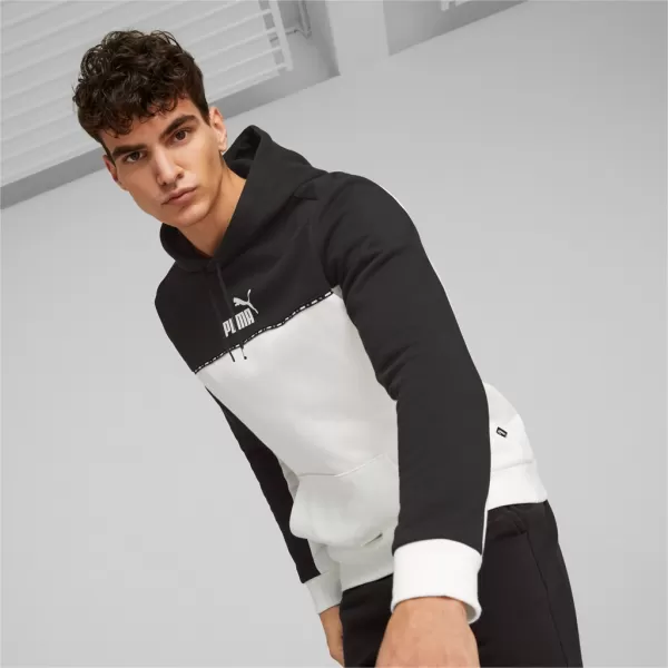  Muški sweatshirt PUMA ESS BLOCK X TAPE HOODIE FL 673342-01 CRNO/BIJELO 