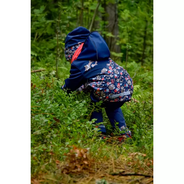  Dječje softshell hlače izolirane WAMU LIŠKY TAMNOPLAV 