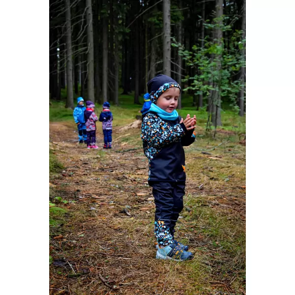  Dječje softshell hlače izolirane WAMU DINOSAUŘI CRNI 
