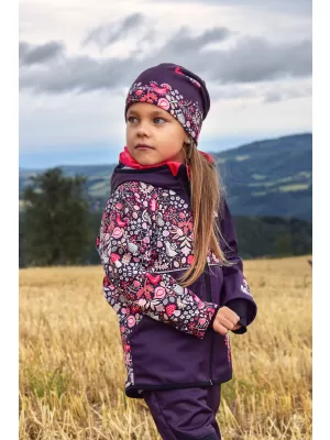 Izolirane dječje softshell hlače WAMU SOVA LJUBIČASTA