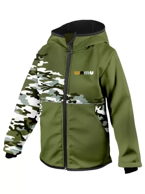 Dječja izolirana softshell jakna WAMU MASKÁČ KAKI