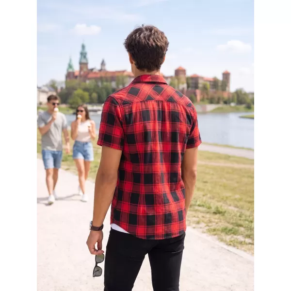  Košulja BRANDIT KOSTKOVANÁ KRÁTKÝ RUKÁV BD4032 CRVENO/CRNO 