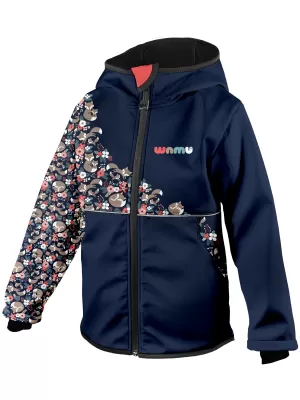 Dječja izolirana softshell jakna WAMU LIŠKY TAMNOPLAVA