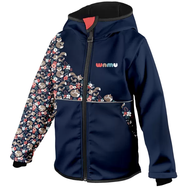 Dječja izolirana softshell jakna WAMU LIŠKY TAMNOPLAVA 