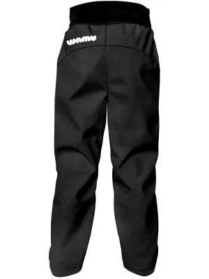 Dječje softshell hlače izolirane WAMU CRNI