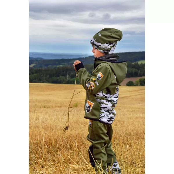  Dječja softshell jakna izolirana WAMU MASKÁČ KAKI 