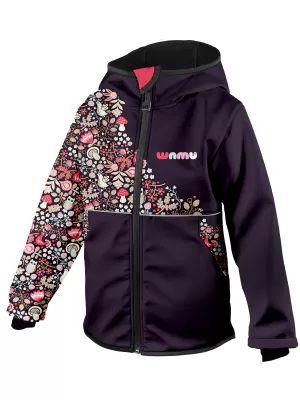Dječja izolirana softshell jakna WAMU SOVA LJUBIČASTA
