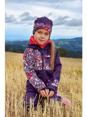 Dječja softshell jakna izolirana WAMU SOVA LJUBIČASTA