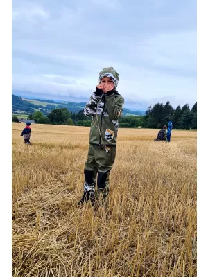 Dječje softshell hlače izolirane WAMU MASKÁČ KAKI