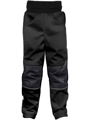 Dječje softshell hlače izolirane WAMU CRNI
