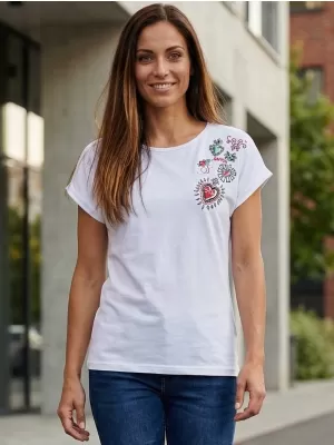 Ženska majica kratkih rukava SAM 73 BOOTES WT 887 BIJELA
