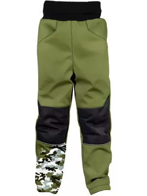 Izolirane dječje softshell hlače WAMU MASKÁČ KAKI
