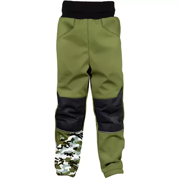  Izolirane dječje softshell hlače WAMU MASKÁČ KAKI 
