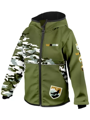 Dječja softshell jakna izolirana WAMU MASKÁČ KAKI