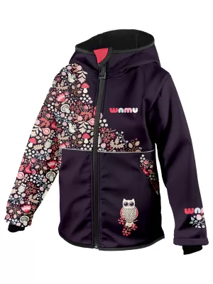 Dječja softshell jakna izolirana WAMU SOVA LJUBIČASTA