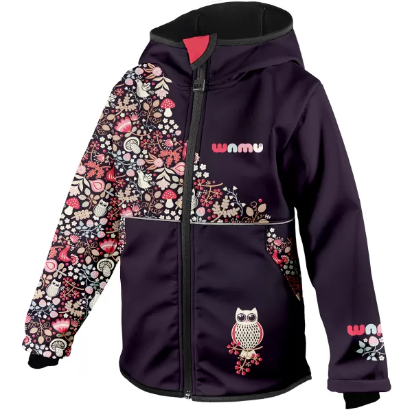  Dječja softshell jakna izolirana WAMU SOVA LJUBIČASTA 