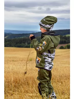 Izolirane dječje softshell hlače WAMU MASKÁČ KAKI