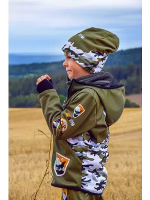 Dječja softshell jakna izolirana WAMU MASKÁČ KAKI