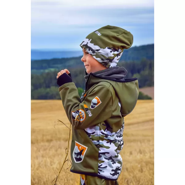  Dječja softshell jakna izolirana WAMU MASKÁČ KAKI 