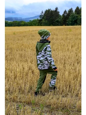 Dječja izolirana softshell jakna WAMU MASKÁČ KAKI