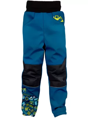 Dječje softshell hlače izolirane WAMU BAGR PLAVI