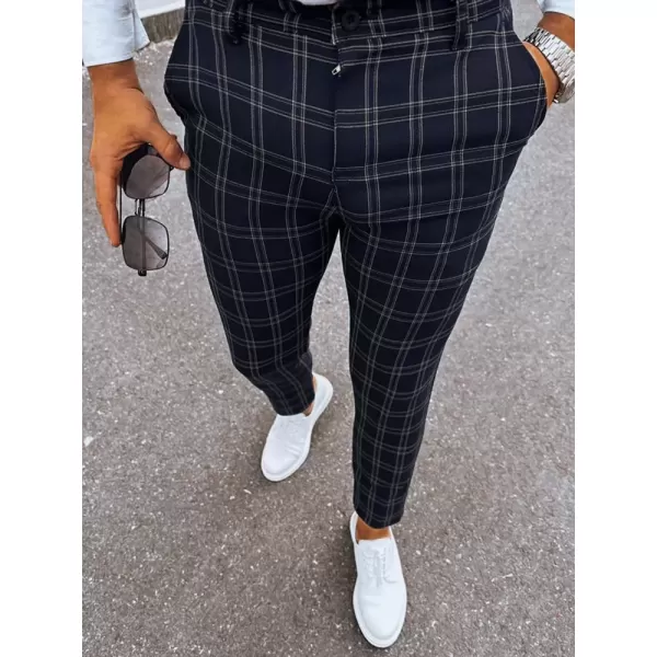  Muške karirane chino hlače DSTREET UX3953 CRNI 