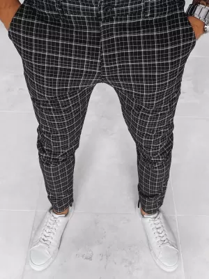 Muške karirane chino hlače DSTREET UX3968 CRNI