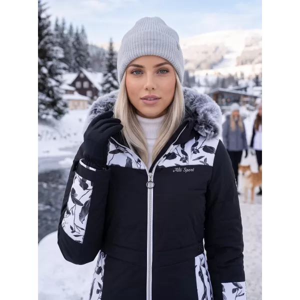  Ženska zimska jakna ALTISPORT BIANCA CRNO 