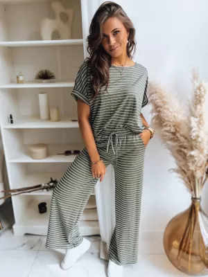 Ladijske hlače DSTREET BOLD STRIPE UY1505 ZELENA
