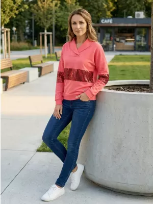 Ženski sweatshirt KIXMI RANDY RUŽIČASTA