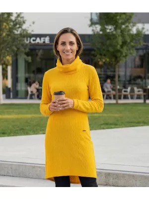Ženska sweatshirt haljina KIXMI RIVA ŽUTA BOJA