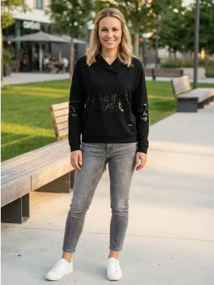 Ženski sweatshirt KIXMI RANDY CRNO