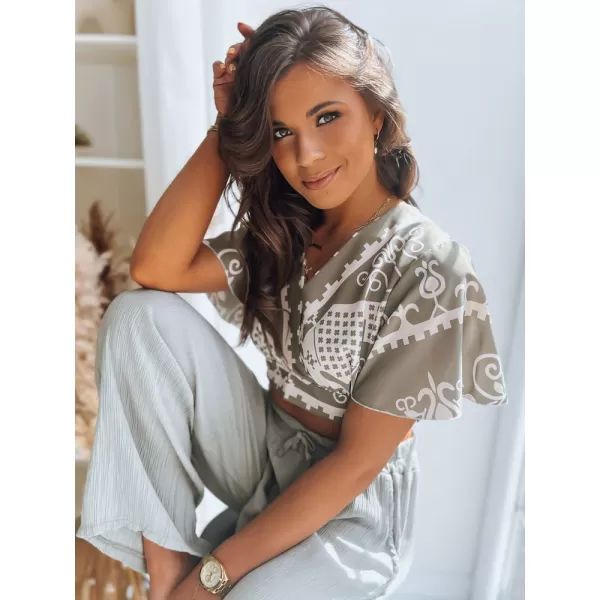  Ženski vrh DSTREET AZTEC MARK RY2225 ZELENA 