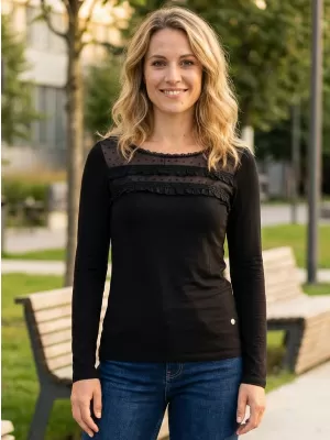 Ženska majica kratkih rukava KIXMI RACHEL CRNO