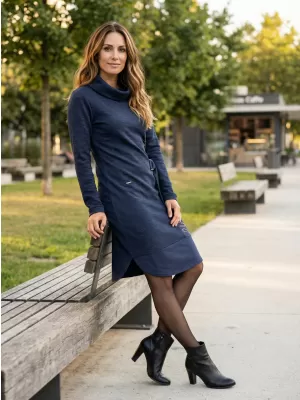 Ženska sweatshirt haljina KIXMI RENIE TAMNO PLAVA