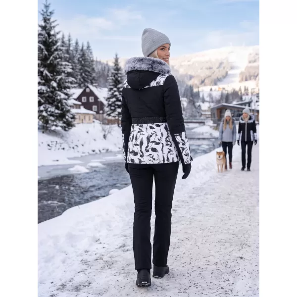  Ženska zimska jakna ALTISPORT BIANCA CRNO 