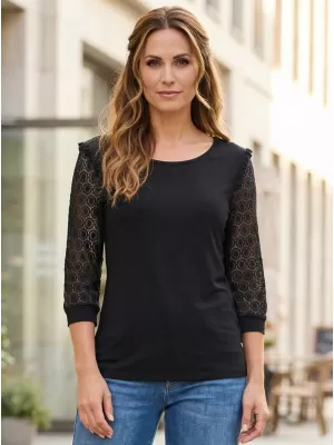 Ženska majica kratkih rukava KIXMI REBECA CRNO
