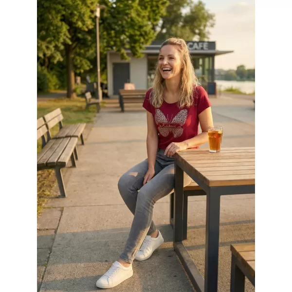  Ženska majica kratkih rukava KIXMI ROSIE TAMNOCRVENA 