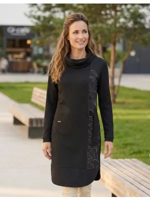 Ženska sweatshirt haljina KIXMI RENIE CRNO