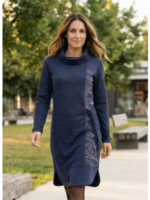 Ženska sweatshirt haljina KIXMI RENIE TAMNO PLAVA