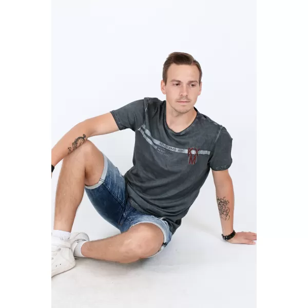  Muška majica kratkih rukava KIXMI RICKY TAMNO SIVA 