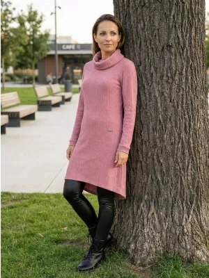 Ženska sweatshirt haljina KIXMI RIVA TAMNO ROZA