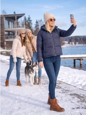 Ženska jakna KIXMI REINA TAMNO PLAVA