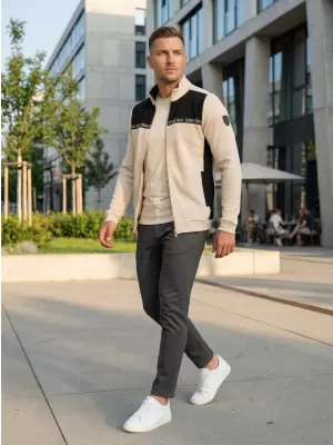 Muški sweatshirt KIXMI REUBEN SVIJETLO BEŽ