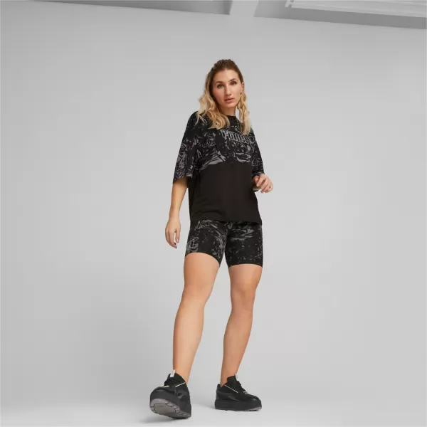  Ženske tajice PUMA POWER AOP 7 HIGH-WAIST SHORT LEGGINGS 673643-01 CRNA 