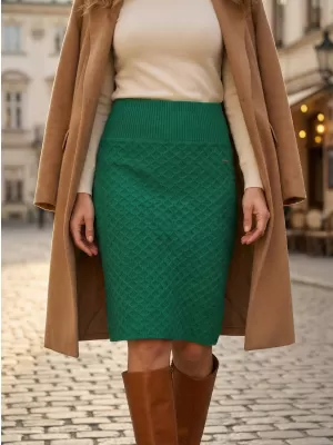 Ženska pletena suknja KIXMI ROSA ZELENA